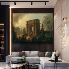 Giovanni Paolo Panini Roma Zafer Takı Resmi Kanvas Tablo Duvar Tablosu Dekoratif Ressam Tablosu