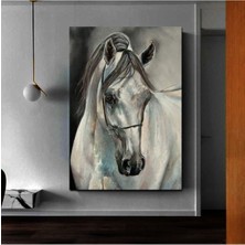 Yağlı Boya Görünümlü Boya Görünümlü At Tablosu Premium Kalite Hd Dijital Baskı Dikey Kanvas Tablo