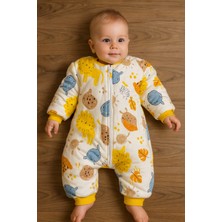 Melfa Laura Baby Aslan Desenli Uzun Kollu Erkek Bebek Uyku Tulumu (Pijama Tulum)