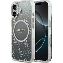 iPhone 17 Uyumlu Kılıf Guess Orjinal Lisanslı M-Safe Özellikli 4g Desenli Simli Silikon Kapak Gri