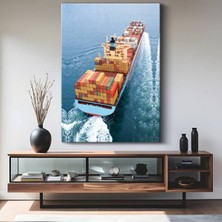GülsenArt Kargo Gemisi Okyanus Taşımacılığı Kanvas Tablo Deniz Ticaret Sanatı Tablo