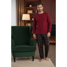 Bravie Luxury Thermal Erkek Pijama Takımı 9741 Kırmızı