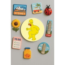 Nurdic Modern ve Dekoratif Yuvarlak Buzdolabı Magneti Magnet Büyük Boy 10X10 cm - Çıplaksimpson