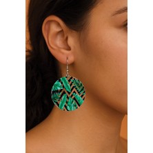 Nurdic Kadın Küpe Desenli Stilist Kancalı 3.5X5CM Yuvarlak Şeffaf Küpe Kore Bahçesi