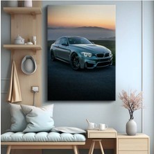 Bmw M4 Alacakaranlık Kanvas Tablo Alman Coupe Bavyera Gri Tablo