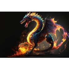 Dragon Hd Baskı Kanvas Tablo Hd Dijital Baskı Yatay Panoramik Kanvas Tablo