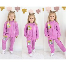 Kapüşonlu Papatya-Kız Baskı 2 Iplik Takım