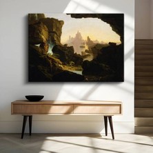 Thomas Cole Mağara Görünümü Doğa Manzarası Kanvas Tablo Duvar Tablosu Dekoratif Ressam Tablosu