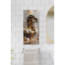 KutuTR Şelale ve Hayat Ağacı Temalı Temperli Cam Dik Tablo 30X60 cm Ebadında Uv Baskı - DCT037