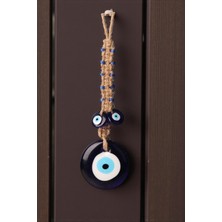 Elifeshop Lüks Makrome Hasır Işlemeli Büyük Nazar Boncuğu Duvar ve Kapı Süsü Dekoratif Ev Ofis Hediyesi Mdl: 3