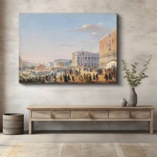GülsenArt Canaletto Venedik Rıhtımı Deniz Manzarası Kanvas Tablo Duvar Tablosu Dekoratif Ressam Tablosu