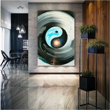 Ying Yang Hava Su Denge Hd Dijital Baskı Dikey Kanvas Tablo Oturma Odası Dekor