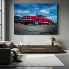 Ford Mustang Klasik Amerikan Kanvas Tablo Muscle Car Pony Detroit Tablo