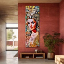 Kleopatra Kolaj Grafiti Modern Dikey Panaromik Hd Dijital Baskı Kanvas Tablo Ofis Dekoru