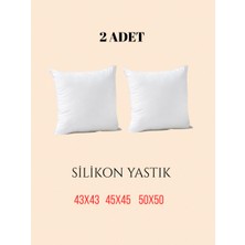 Aybil Home 2 Adet Kırlent Silikon Boncuk Elyaf Dolgulu Iç Yastık Yumuşak ve Konforlu