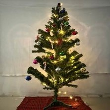 Night 180 cm Süslemeli Yılbaşı Ağacı Çam Ağacı Noel Yılbaşı Dekor Ürün Plastik Ayak