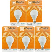 Avarson (5 adet) Osaka 7W (50W) Beyaz IŞIK E14 DUYLU (Ince Duy) LED Mini Ampul