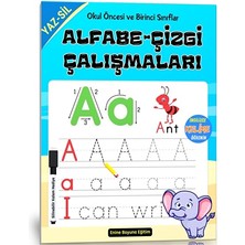 Enine Boyuna Eğitim Alfabe ve Çizgi Çalışmaları Yaz-Sil Kitabı