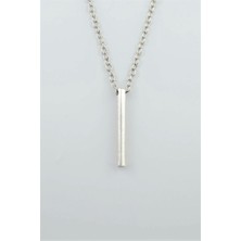 IDR Silindir Çubuk Gümüş Kaplama Düz Zincir Kolye