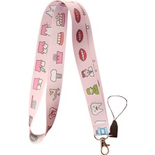 Ankara Üniforma Pembe Hastane Diş Doktoru 2 Boyun Askı Ipi ve Telefon Askısı + Kartlık