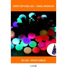 Letsii 5 Metre 28 Mini Top Rgb LED Siyah Kablo Aydınlatma