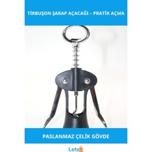 Letsii Paslanmaz Çelik Ergonomik Şarap Açacağı Pratik Kullanım