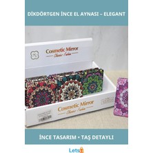 Letsii Taşlı El Aynası Dikdörtgen Ince Şık Model