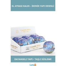 Letsii Taşlı Istanbul Tasarımı Şık El Aynası Kalın Model 9