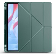 Tekno Grup Huawei Honor Pad X8 Pro 11.5' Kılıf Zore Tri Folding Kalem Bölmeli Standlı Kılıf-Koyu Yeşil