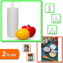 Hereveoyuncak 6'lı Şeffaf Sosluk + 3'lü 400 ml Şeffaf Sos Şişesi Seti | Mutfakta Düzenli Sos Saklama + Sunum Seti - Mutfx1