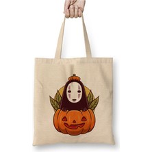Toyaso Spirited Away Halloween Miyazaki Hayao Beyaz Bez Çanta Uzun Saplı Alışveriş Çantası Plaj Çantası