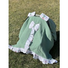 Carti Dört Kat Müslin %100 Pamuk Bebek Puset Örtüsü ve Yastığı