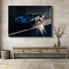 Bugatti Bolide Mavi Hiperspor Kanvas Tablo Fransa Hypercar Yarış Otomobili Tablo