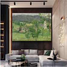GülsenArt Julian Walbridge Rix Yeşil Vadi Doğa Manzarası Kanvas Tablo Duvar Tablosu Dekoratif Ressam Tablosu
