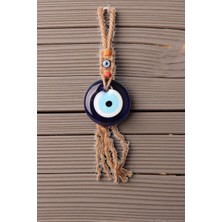 Elifeshop Lüks Makrome Hasır Işlemeli Büyük Nazar Boncuğu Duvar ve Kapı Süsü Dekoratif Ev Ofis Hediyesi Mdl: 2