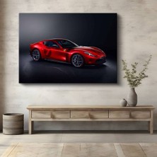 Ferrari Roma Kırmızı Italyan Kanvas Tablo Maranello Grand Tourer Zarafeti Tablo