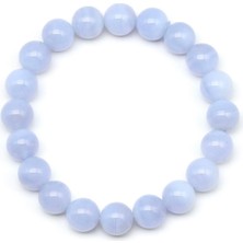 Taşmir Kalsedon Doğal Taş Bileklik 10 mm Yuvarlak Kesim