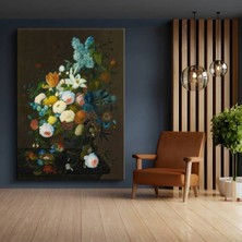 GülsenArt Jan Davidsz De Heem Bahar Çiçekleri Natürmort Kanvas Tablo Duvar Tablosu Dekoratif Ressam Tablosu