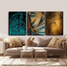 GülsenArt Dekoratif Tablonuz Dekoratif Şık Modern Hd Dijital Baskı 3'lü Dikey Kanvas Tablo Kombin H35