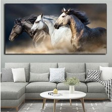 At Resimli Dekorasyon Hd Dijital Baskı Yatay Panoramik Kanvas Tablo Oturma Odası Dekoru