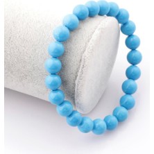 Taşmir Turkuaz Firuze Doğal Taş Bileklik 8 mm Yuvarlak Kesim