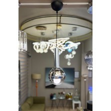 Minimal Globe Black & Silver ONE Sarkıt Cam Avize