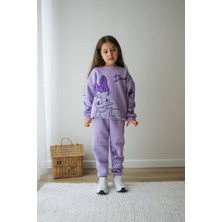 Narin Kids Çizgi Karakter Detaylı 3 Ip Şardonlu Kışlık Kız Çocuk Alt Üst Takım