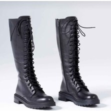 Laura Shoes Laura  35-43 Numara Kadın Hakiki Deri Kışlık Uzun Çizme – Kaymaz Taban & Bağcıklı