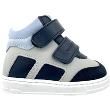 Nubebe Ottoman Erkek Bebek Ilk Adım Ayakkabısı Lacivert-Gri