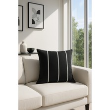 Premier Home Duck Çizgili Kırlent Kılıfı Siyah Beyaz V1 40X40