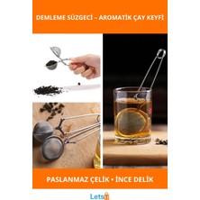 Letsii Paslanmaz Çelik Ergonomik Bitki Çayı Demleme Süzgeci
