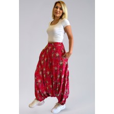 Bnz Tekstil Otantik Viskon Şalvar- Viskon Kumaş Belmando Rahat Kalıp Bohem Otantik Tarzı Cepli Kadın Şalvar