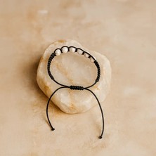 Tuffy Design Beyaz Havlit Doğal Taş Makrome Örgülü Bileklik