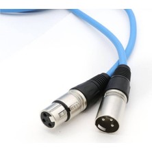 3 Metre Mavi Xlr Erkek - Xlr Dişi Mikrofon Kablosu | Profesyonel Ses Kablosu